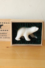 Star Marble White Hand Carved Polar Bear Figurine