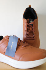 NEW FitVille  Marca Brown Vegan Leather Sneakers | Size 13.5W