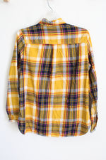 Old Navy Classic Yellow Plaid Top | M