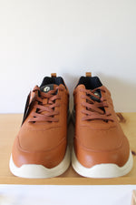 NEW FitVille  Marca Brown Vegan Leather Sneakers | Size 13.5W