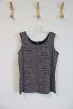 Lands' End Navy & White Polka Dot Tank Top | M