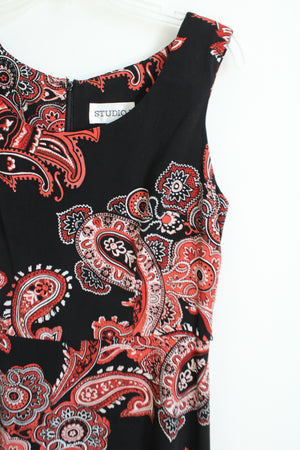 Studio I Sleeveless Black Paisley Dress | 10
