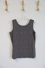 Lands' End Navy & White Polka Dot Tank Top | M