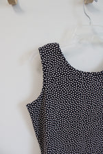 Lands' End Navy & White Polka Dot Tank Top | M