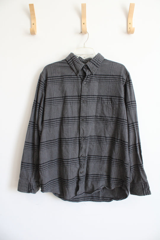 Blake Shelton x Lands' End Gray Plaid Button Down | L