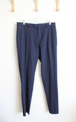 Banana Republic Blue & Black Plaid Slim Fit Pants | 33X34