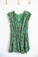 Baltic Born Green Floral Ruffle Sleeve Rio Short Dress | 1X