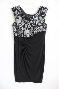 Connected Apparel Sleeveless Black Shimmer Dress | 10P