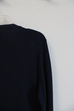 Rafaella Navy Floral Button Down Cardigan | L