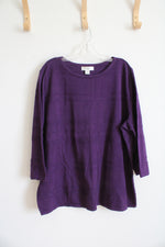 NEW CJ Banks Purple Striped Top | 2X
