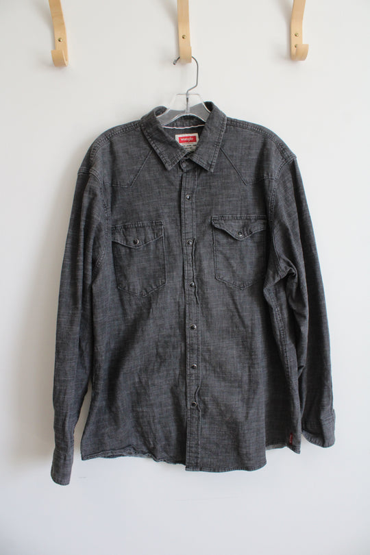 Wrangler Gray Western Button Down | XL