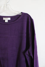 NEW CJ Banks Purple Striped Top | 2X