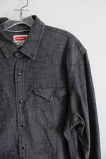 Wrangler Gray Western Button Down | XL