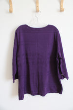 NEW CJ Banks Purple Striped Top | 2X