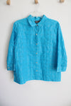 Additions By Chico's Blue Shimmer Lightweight Top | 3 (XL/16)