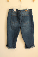 NEW Bleu High-rise Tummy Control Cuffed Denim Capris | 22