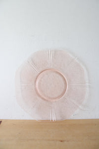 Pink Depression Glass Patterned Plate