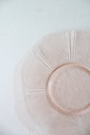 Pink Depression Glass Patterned Plate