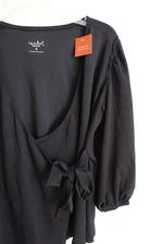 Ingrid & Isabel Black Wrap Nursing Friendly Top | M