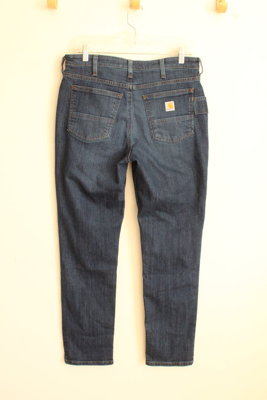 Carhartt Dark Wash Relaxed Fit Straight Leg Jeans | 10