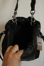 NEW Rebecca Minkoff Alex Slouchy Shoulder Black Leather Braided Strap Purse