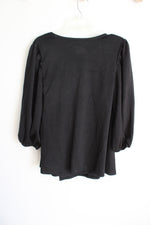 Ingrid & Isabel Black Wrap Nursing Friendly Top | M