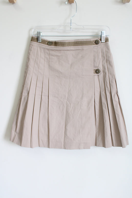 NEW Brooks Brothers Tan Pleated Skirt | 6