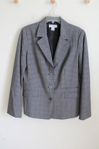 Sag Harbor Stretch Gray Purple Plaid Blazer | 16