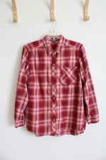 Eddie Bauer Classic Fit Pink Plaid Button Down Top | L