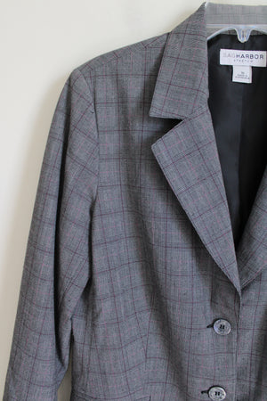 Sag Harbor Stretch Gray Purple Plaid Blazer | 16