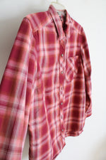 Eddie Bauer Classic Fit Pink Plaid Button Down Top | L