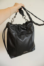 NEW Rebecca Minkoff Alex Slouchy Shoulder Black Leather Braided Strap Purse