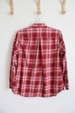 Eddie Bauer Classic Fit Pink Plaid Button Down Top | L