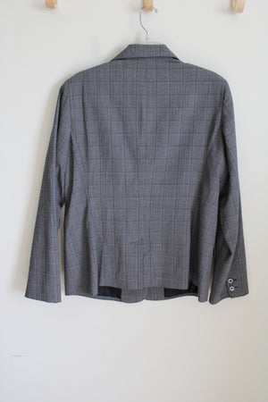 Sag Harbor Stretch Gray Purple Plaid Blazer | 16