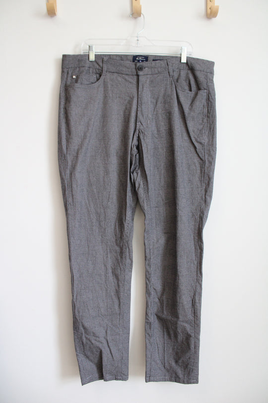 Ben Sherman Stretch Slim Fit Black & White Houndstooth Trouser Pants | 36X32