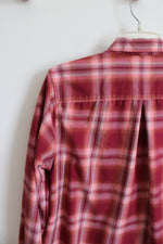 Eddie Bauer Classic Fit Pink Plaid Button Down Top | L