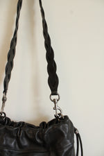 NEW Rebecca Minkoff Alex Slouchy Shoulder Black Leather Braided Strap Purse