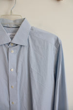 Eton Contemporary Blue Striped Button Down Shirt | 43/17