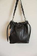 NEW Rebecca Minkoff Alex Slouchy Shoulder Black Leather Braided Strap Purse