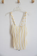 NEW Rusty Yellow & White Striped Cross Strap Tank Top | L