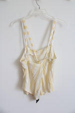 NEW Rusty Yellow & White Striped Cross Strap Tank Top | L