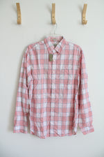 NEW J.Crew Classic Fit Pink & White Plaid Button Down Shirt | M
