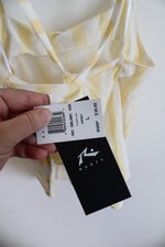 NEW Rusty Yellow & White Striped Cross Strap Tank Top | L