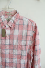 NEW J.Crew Classic Fit Pink & White Plaid Button Down Shirt | M