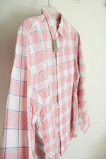NEW J.Crew Classic Fit Pink & White Plaid Button Down Shirt | M