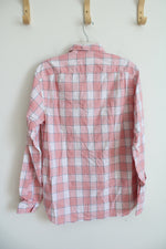 NEW J.Crew Classic Fit Pink & White Plaid Button Down Shirt | M