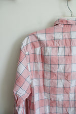 NEW J.Crew Classic Fit Pink & White Plaid Button Down Shirt | M