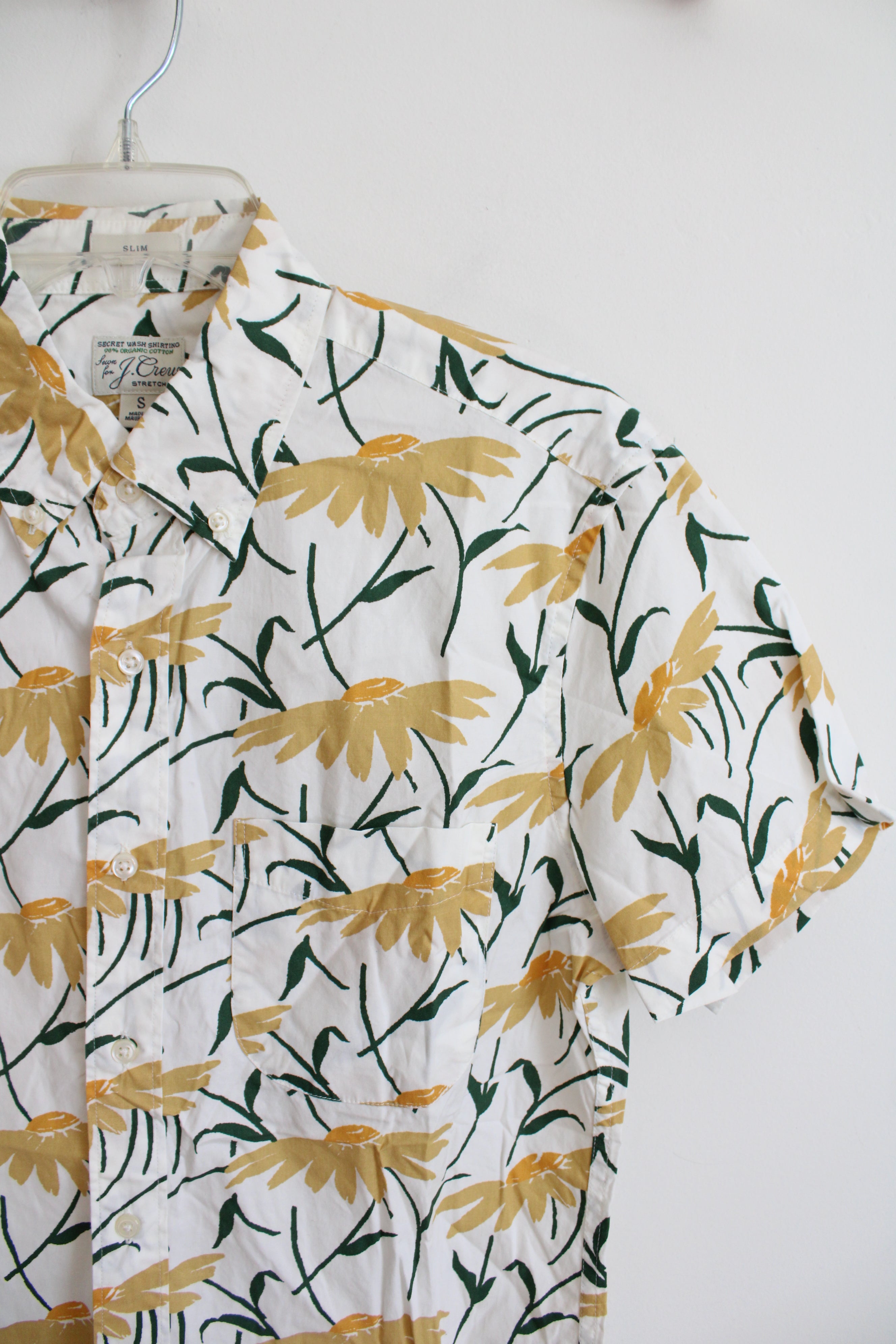 J.Crew Slim Fit Green & Mustard Yellow Floral Button Down Shirt | S