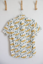 J.Crew Slim Fit Green & Mustard Yellow Floral Button Down Shirt | S