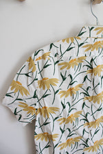 J.Crew Slim Fit Green & Mustard Yellow Floral Button Down Shirt | S